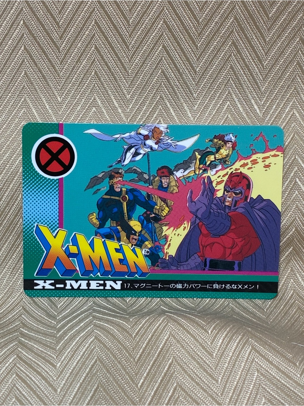 Vintage X-men Magneto vs Cyclops, Wolverine, Gambit, Rogue & Storm trading card